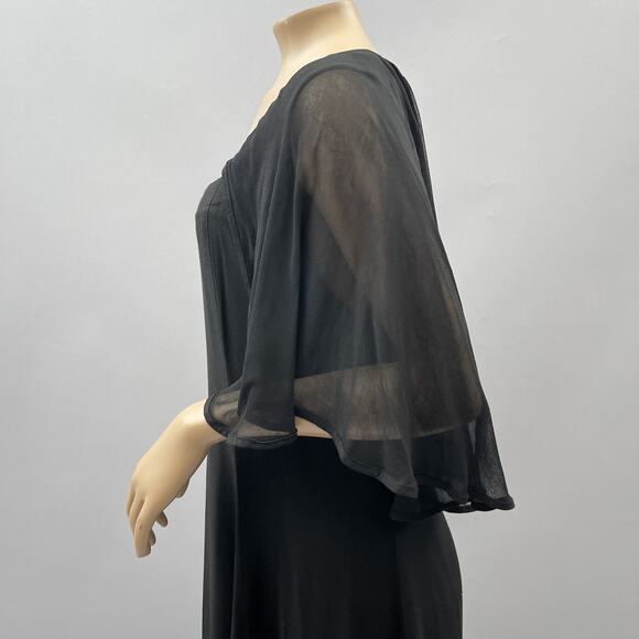 Holy Clothing Dress Women XL 1X Black Juliette Maxi Celtic Renfaire Caplet Gown - Picture 4 of 12